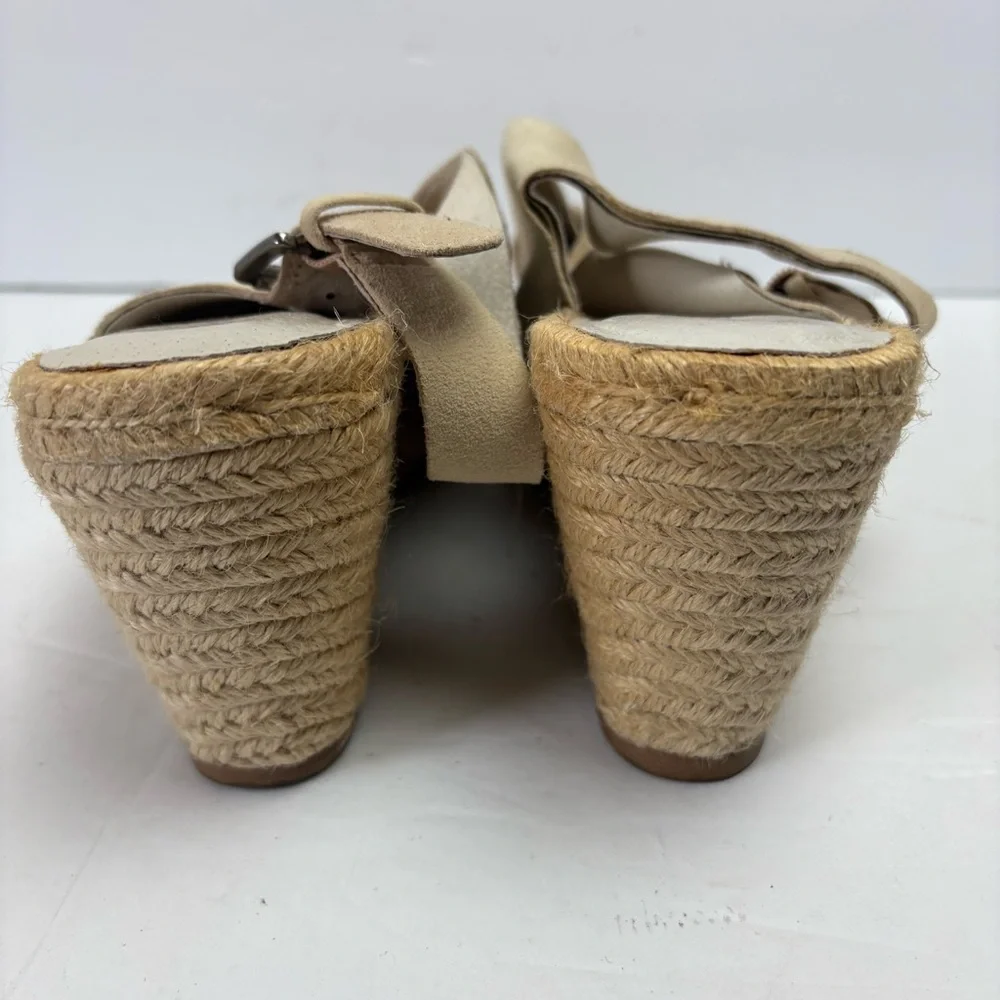 Caslon Women's Beige Wedge Sandals Espadrille Cream Size 10.5